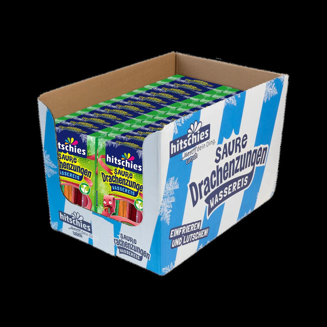 24 x Hitschies Saure Drachenzungen Wassereis 400 ml (10 Stück)
