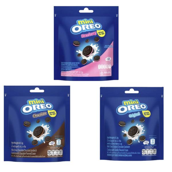 Oreo Minis 61g: Chocolate, Original, Strawberry 3er Bundle