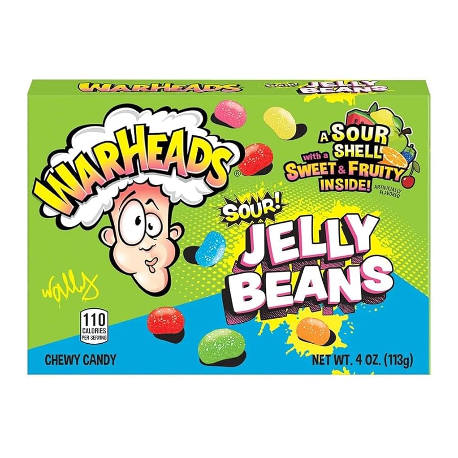12x Warheads Sour Jelly Beans Theater Box