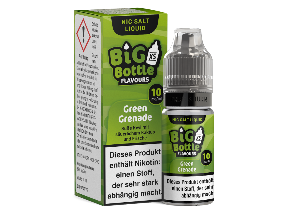 10x Big Bottle - Green Grenade - Nikotinsalz Liquid 10 mg/ml