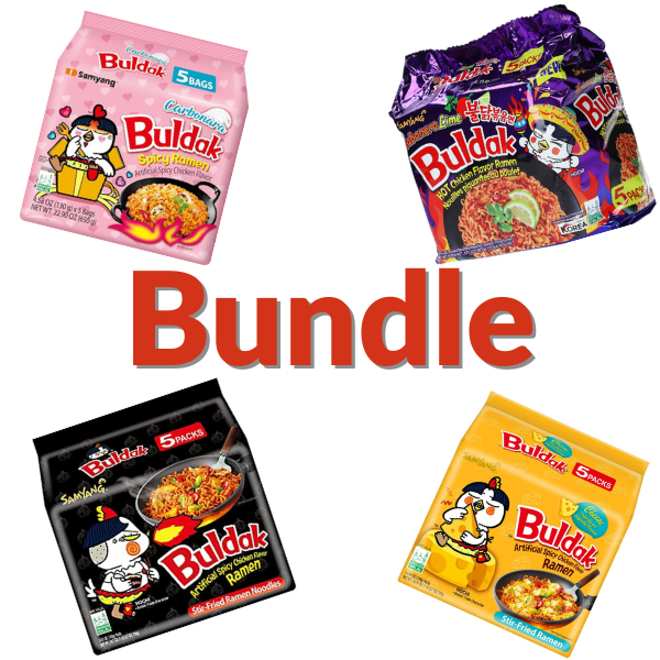 Buldak Bundle 5x Cheese 5x Carbonara 5x Hot Chicken 5x Habanero Lime