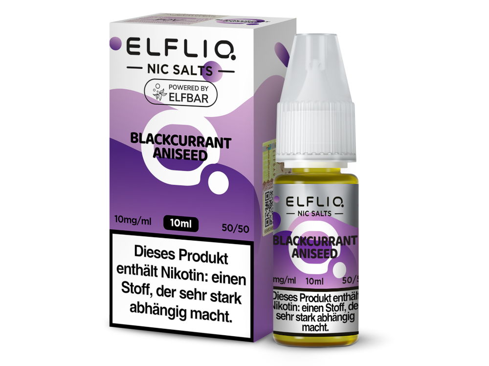 10x ELFLIQ - Blackcurrant Aniseed - Nikotinsalz Liquid 10 mg/ml