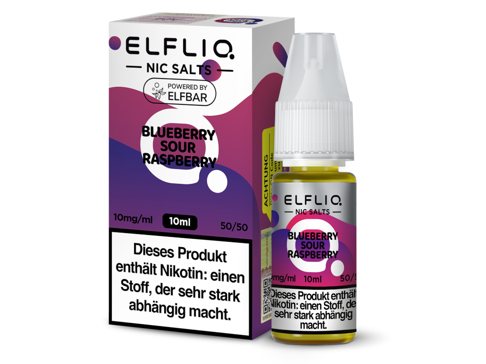 10x ELFLIQ - Blueberry Sour Raspberry - Nikotinsalz Liquid 10 mg/ml