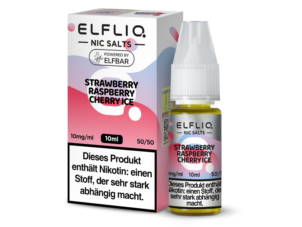 10x ELFLIQ - Strawberry Raspberry Cherry Ice - Nikotinsalz Liquid 10 mg/ml