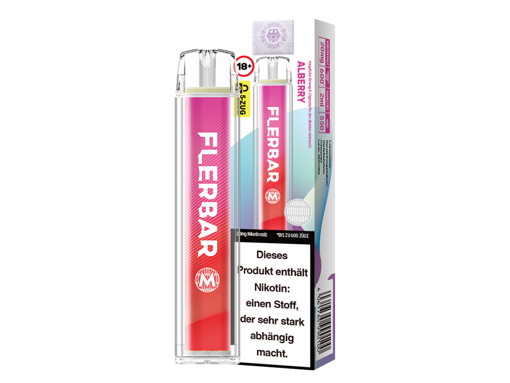 10x Flerbar - M Einweg E-Zigarette - Alberry 20 mg/ml