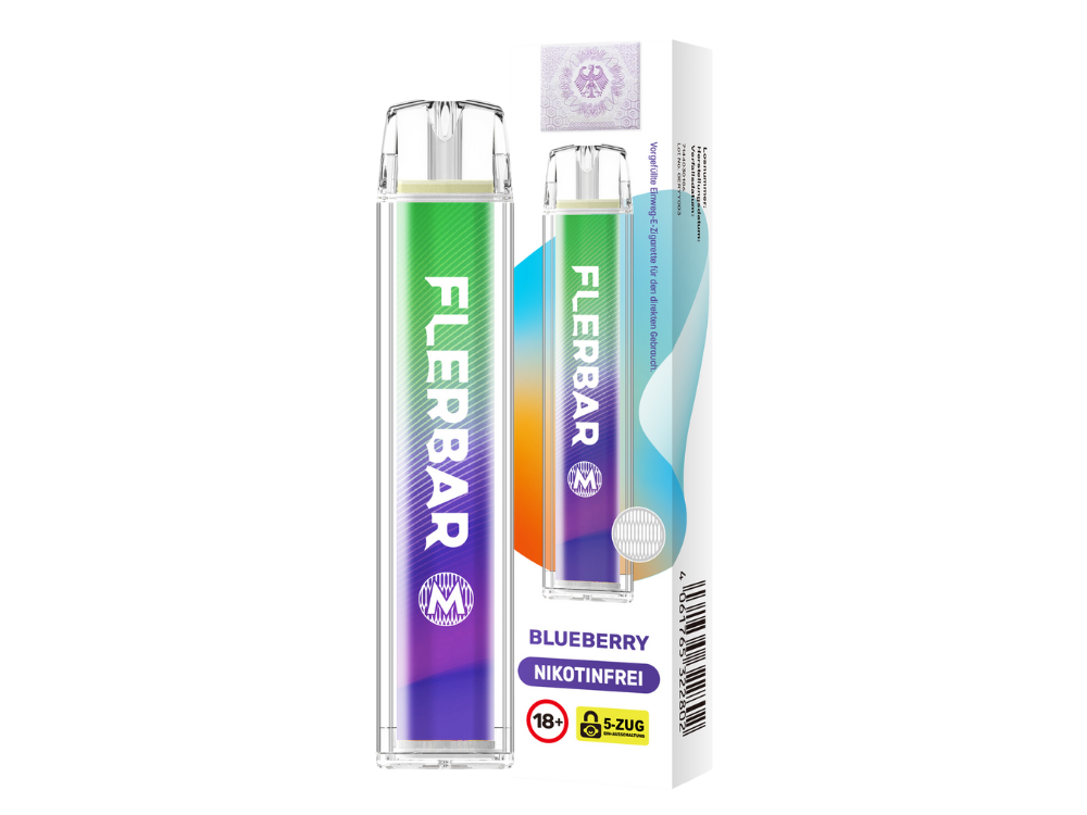 10x Flerbar - M Einweg E-Zigarette - Blueberry 0 mg/ml