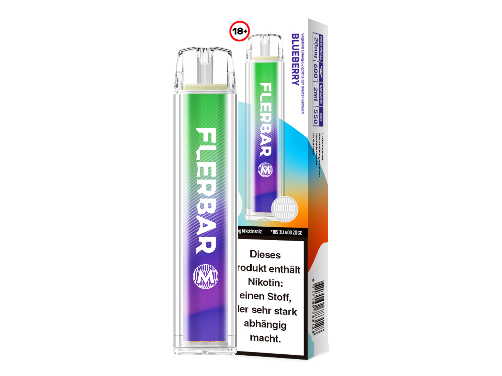10x Flerbar - M Einweg E-Zigarette - Blueberry 20 mg/ml