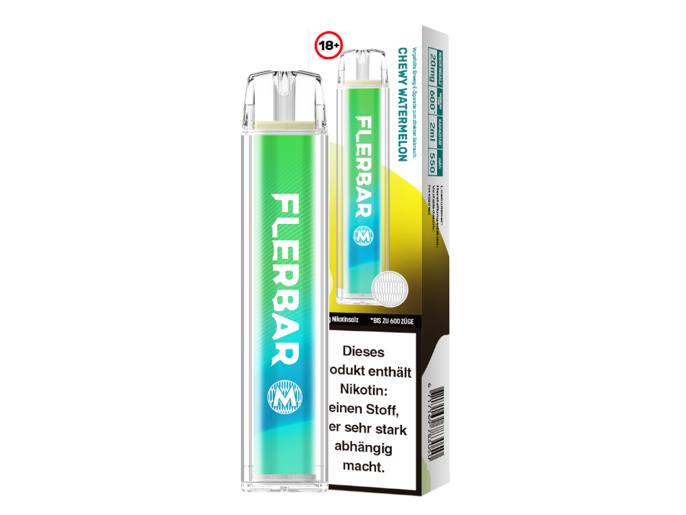 10x Flerbar - M Einweg E-Zigarette - Chewy Watermelon 20 mg/ml
