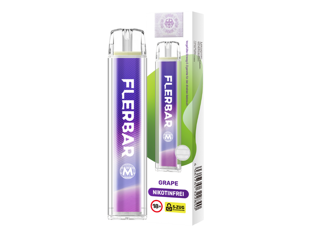 10x Flerbar - M Einweg E-Zigarette - Grape 0 mg/ml