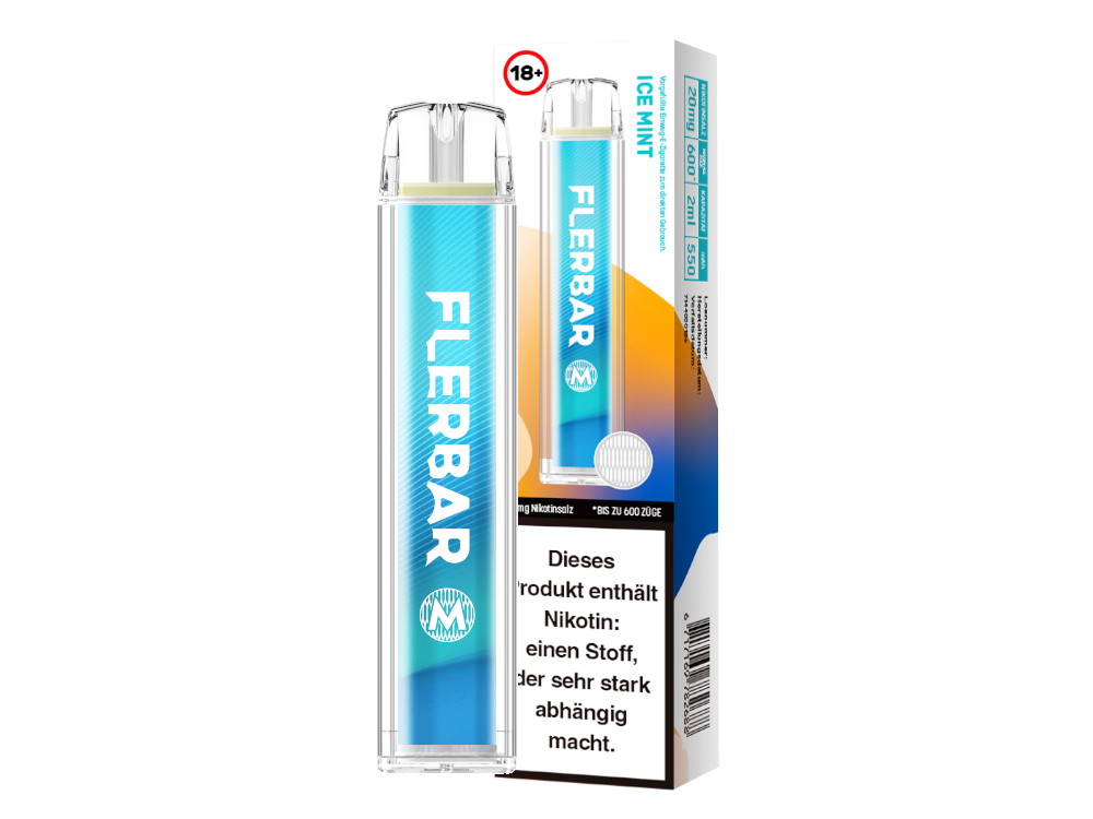10x Flerbar - M Einweg E-Zigarette - Ice Mint 20 mg/ml