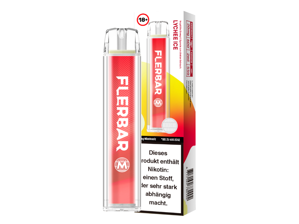 10x Flerbar - M Einweg E-Zigarette - Lychee Ice 20 mg/ml