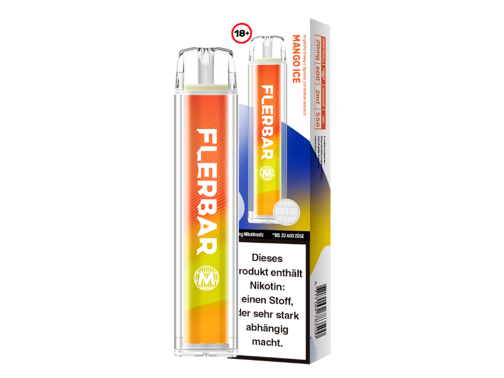 10x Flerbar - M Einweg E-Zigarette - Mango Ice 20 mg/ml