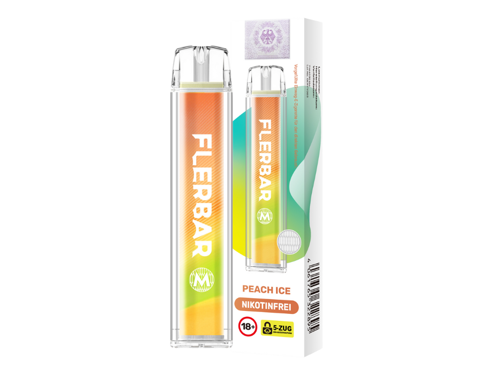 10x Flerbar - M Einweg E-Zigarette - Peach Ice 0 mg/ml