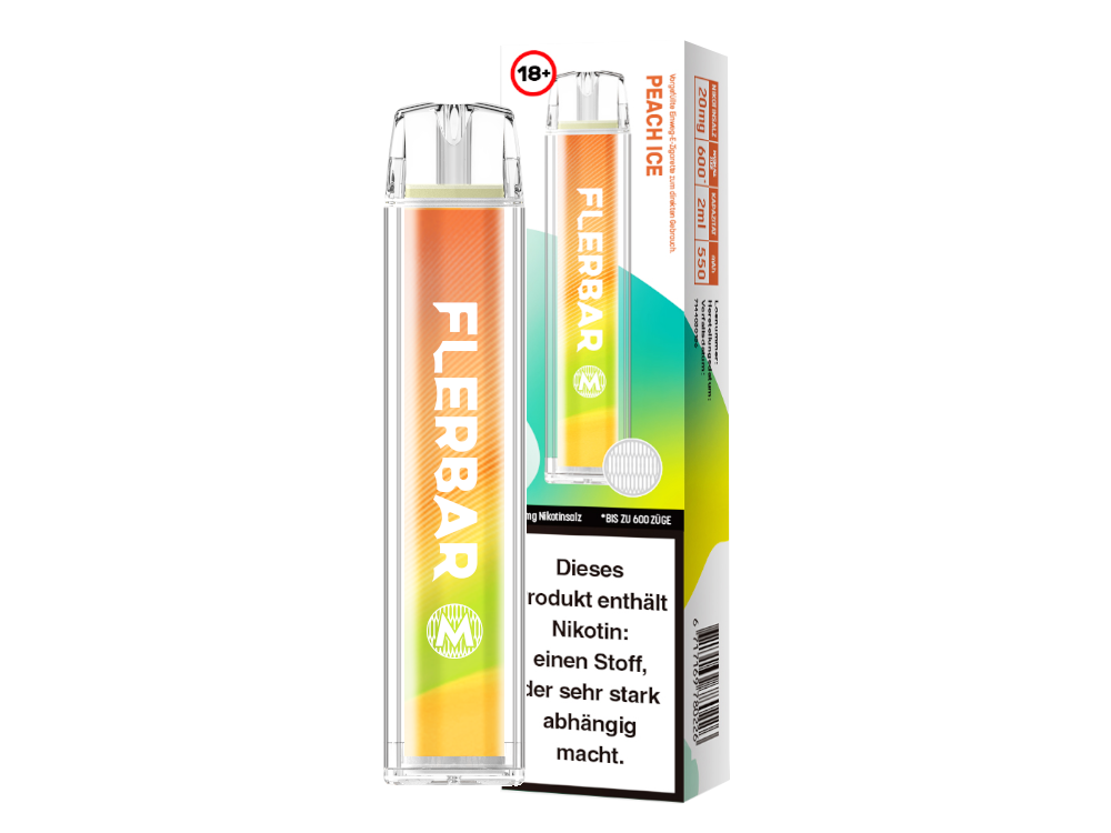 10x Flerbar - M Einweg E-Zigarette - Peach Ice 20 mg/ml