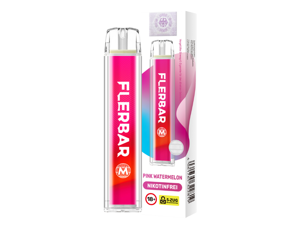 10x Flerbar - M Einweg E-Zigarette - Pink Watermelon 0 mg/ml