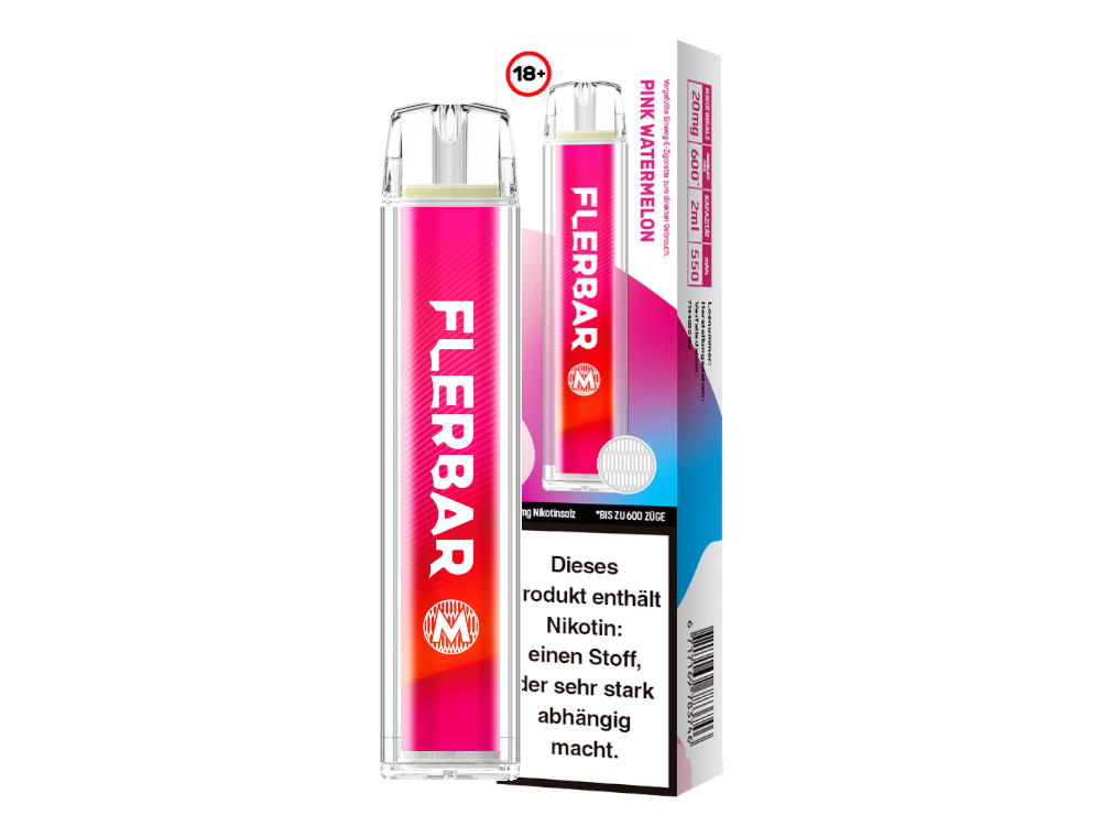 10x Flerbar - M Einweg E-Zigarette - Pink Watermelon 20 mg/ml