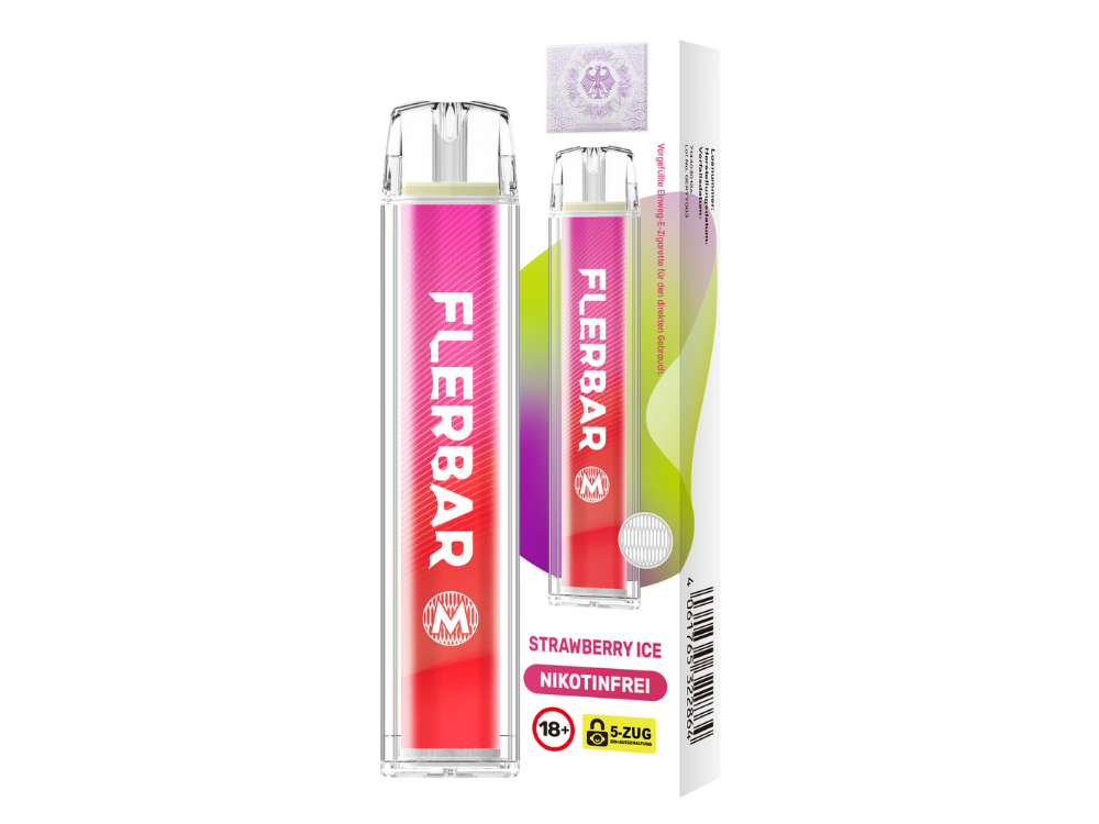 10x Flerbar - M Einweg E-Zigarette - Strawberry Ice 0 mg/ml