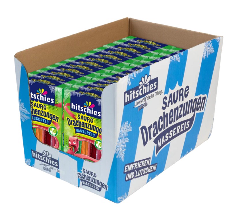 24 x Hitschies Saure Drachenzungen Wassereis 400 ml (10 Stück)