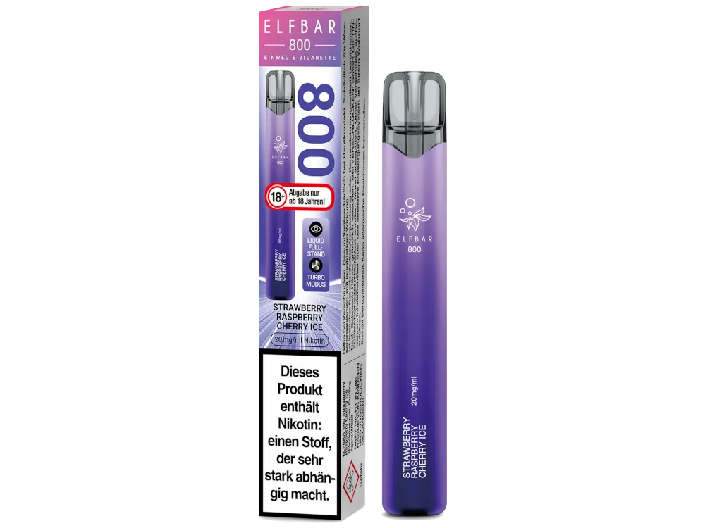 10x Elfbar 800 Strawberry Raspberry Cherry Ice Einweg E-Zigarette