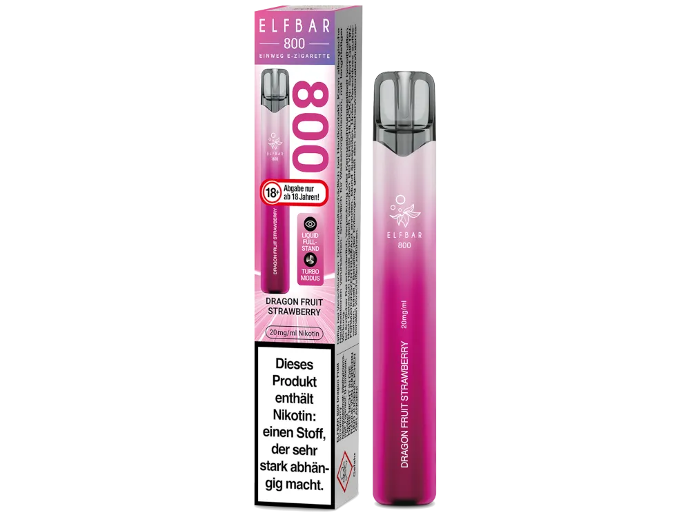 10x Elfbar 800 Dragon Fruit Strawberry Einweg E-Zigarette