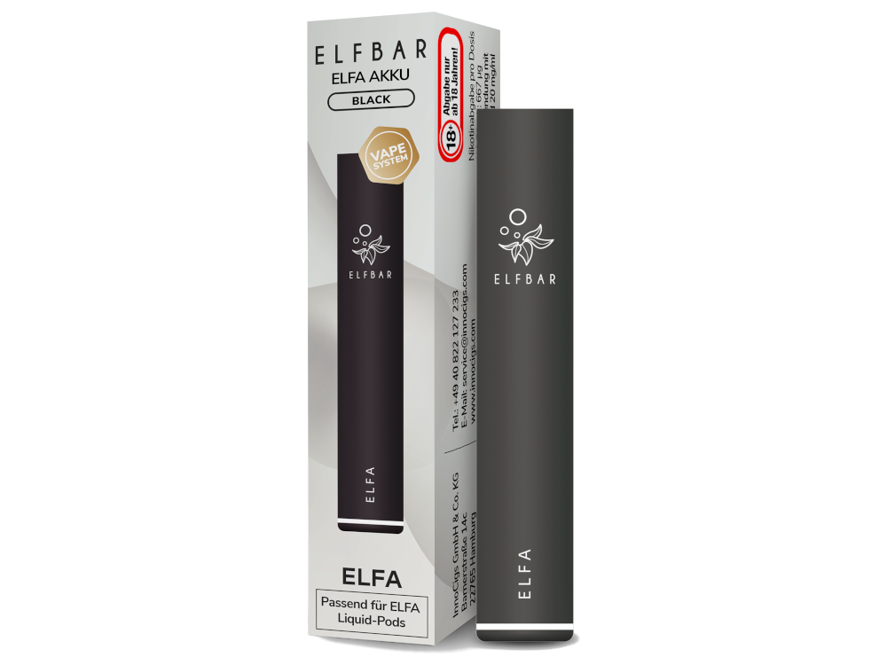 10x Elfbar - Elfa Akku 500 mAh schwarz
