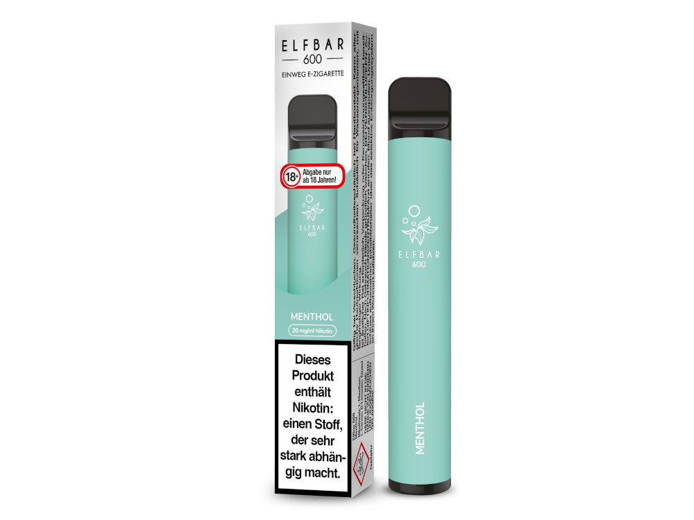 10x Elfbar - 600 Einweg E-Zigarette - Menthol 20 mg/ml