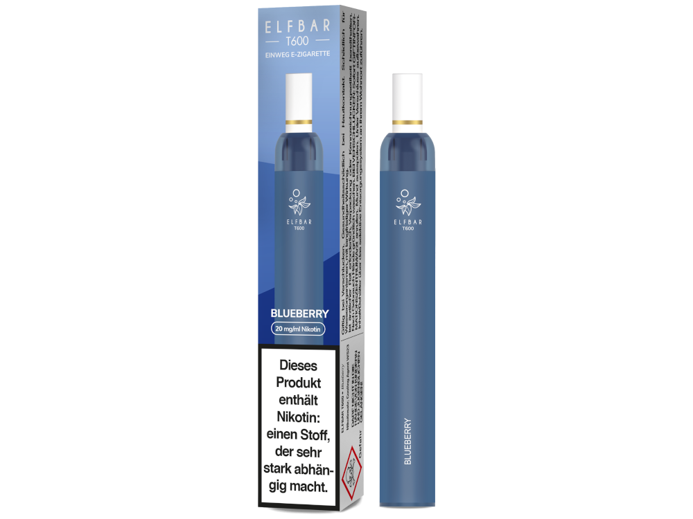 10x Elfbar - T600 Einweg E-Zigarette - Blueberry 20 mg/ml