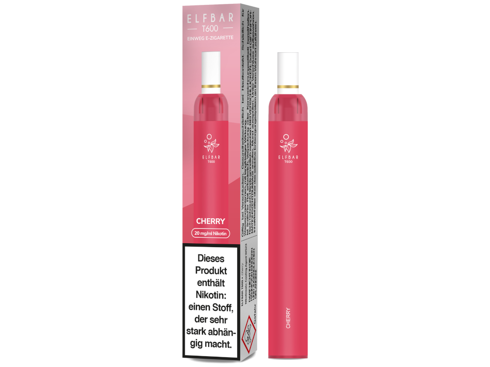 10x Elfbar - T600 Einweg E-Zigarette - Cherry 20 mg/ml