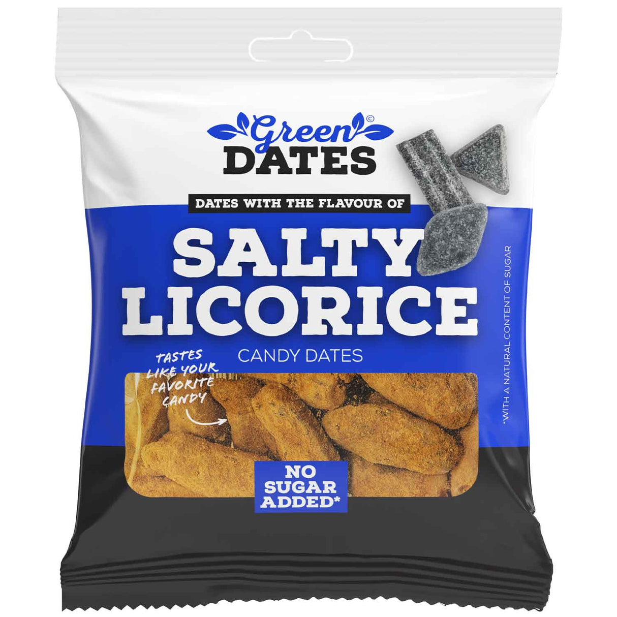 16x Green Dates Datteln Salty Licorice