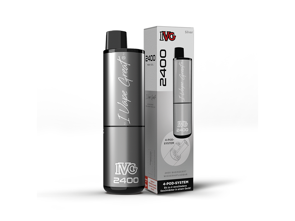 10x IVG - 2400 Akku 1000 mAh (Basisgerät) silber