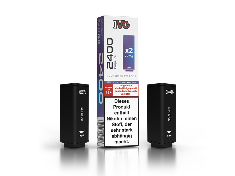 10x IVG - 2400 Pod Grape Ice 20 mg/ml (2 Stück pro Packung)
