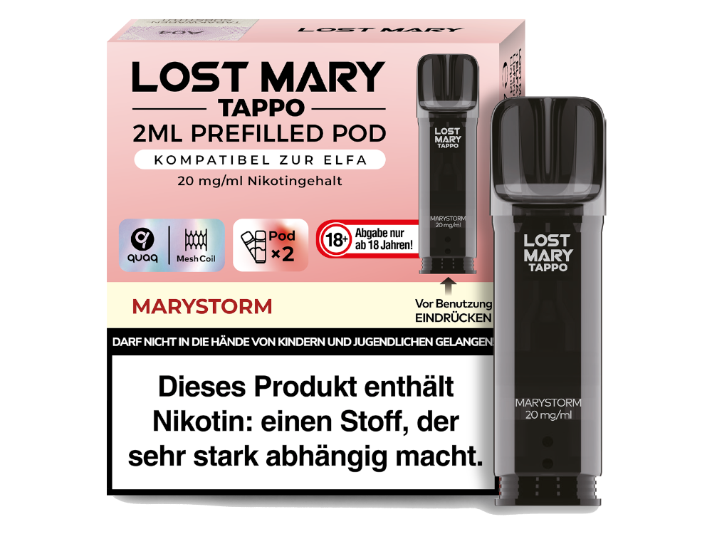10x Lost Mary - Tappo Pod Marystorm 20 mg/ml (2 Stück pro Packung)