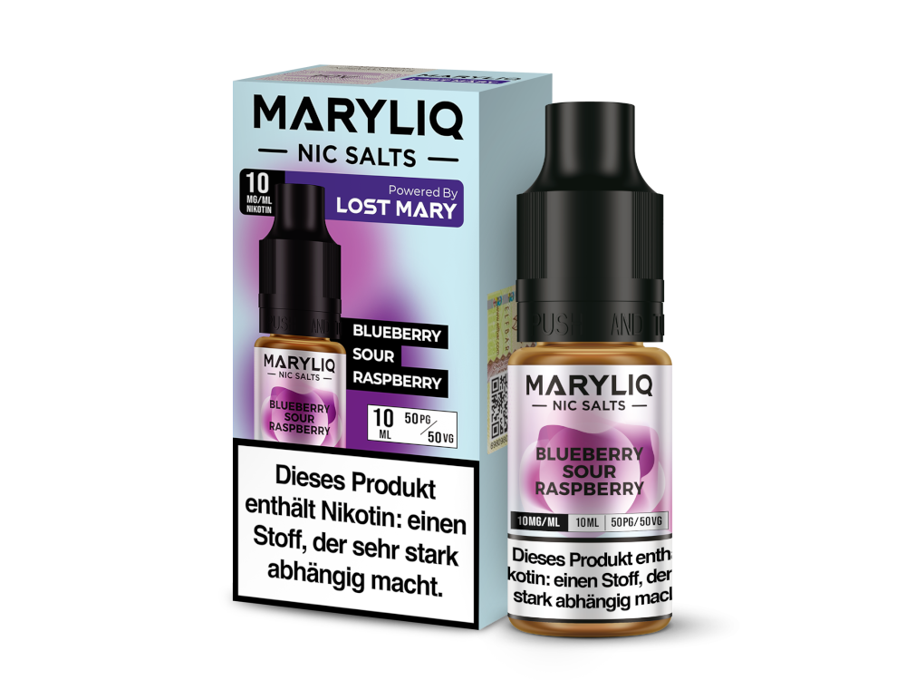 10x MARYLIQ - Blueberry Sour Raspberry - Nikotinsalz Liquid 10 mg/ml