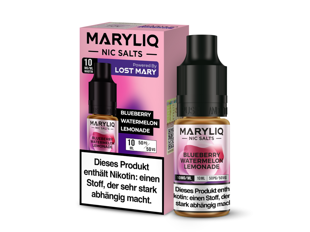 10x MARYLIQ - Blueberry Watermelon Lemonade - Nikotinsalz Liquid 10 mg/ml