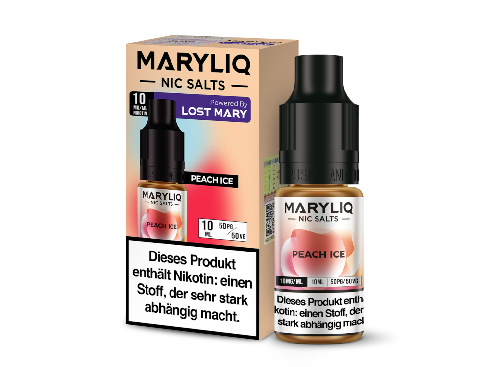 10x MARYLIQ - Peach Ice - Nikotinsalz Liquid 10 mg/ml