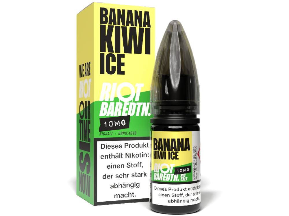 50x Riot Squad - BAR EDTN. - Banana Kiwi Ice - Nikotinsalz Liquid 10 mg/ml
