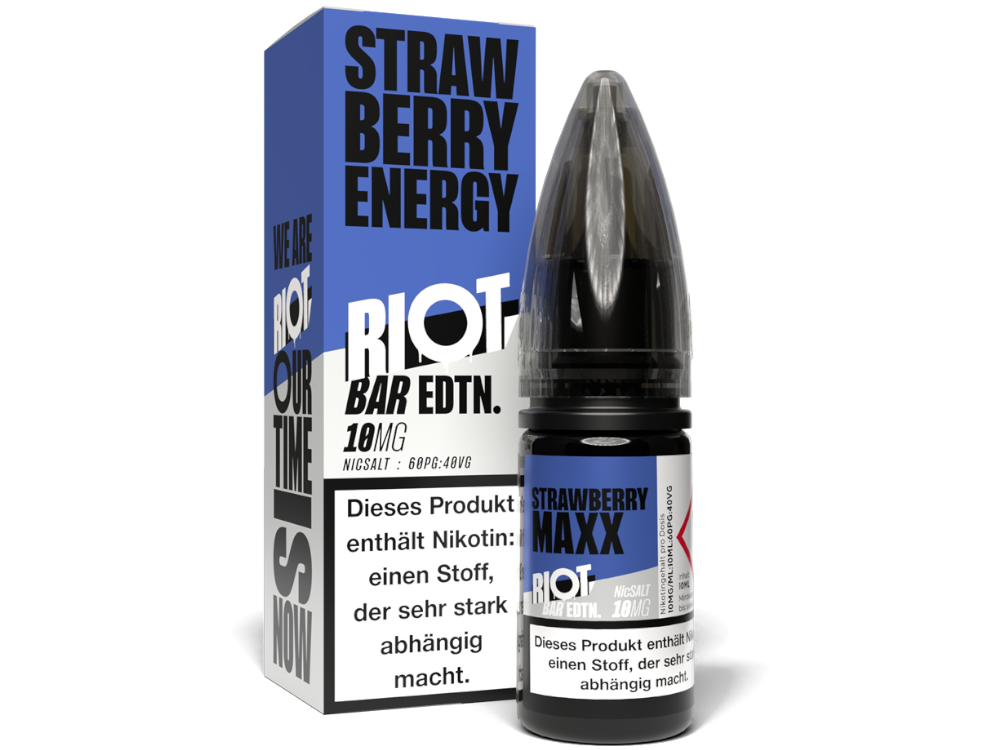 50x Riot Squad - BAR EDTN. - Strawberry MAXX Energy - Nikotinsalz Liquid 10 mg/ml