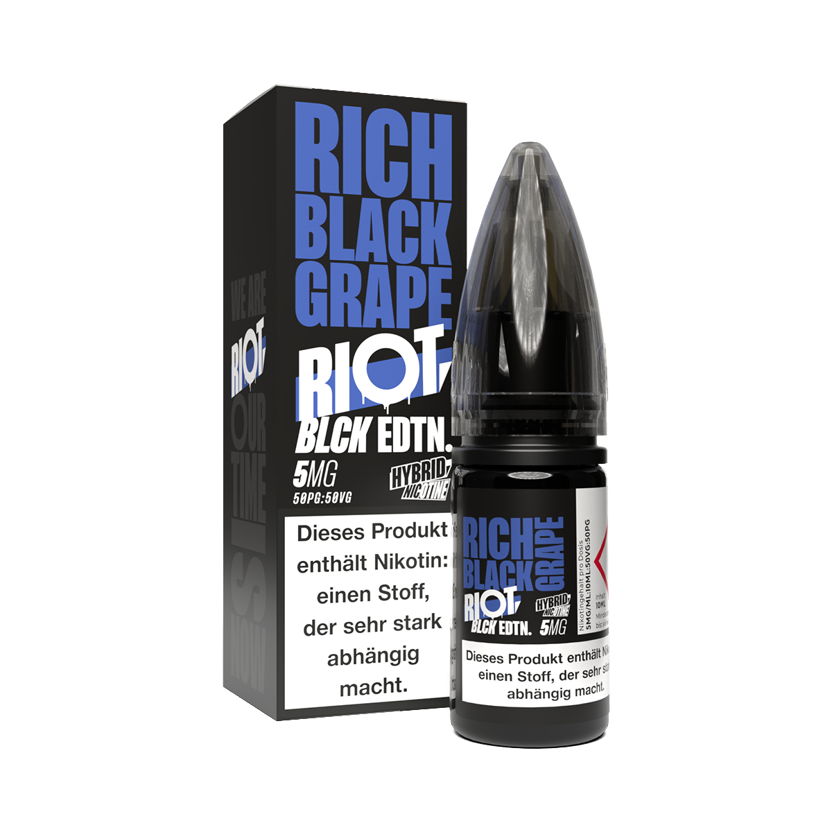 50x Riot Squad - BLCK Edition - Rich Black Grape - Hybrid Nikotinsalz Liquid 5 mg/ml
