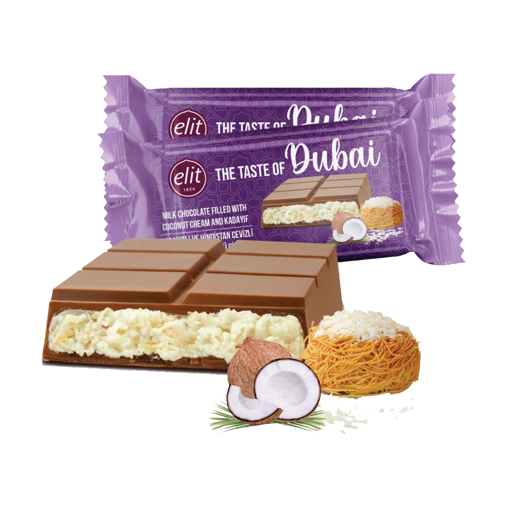 12x Elit Schokolade nach Dubai Art - Kokosnusscreme 90g