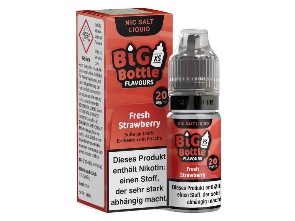 10x Big Bottle - Fresh Strawberry - Nikotinsalz Liquid 20 mg/ml