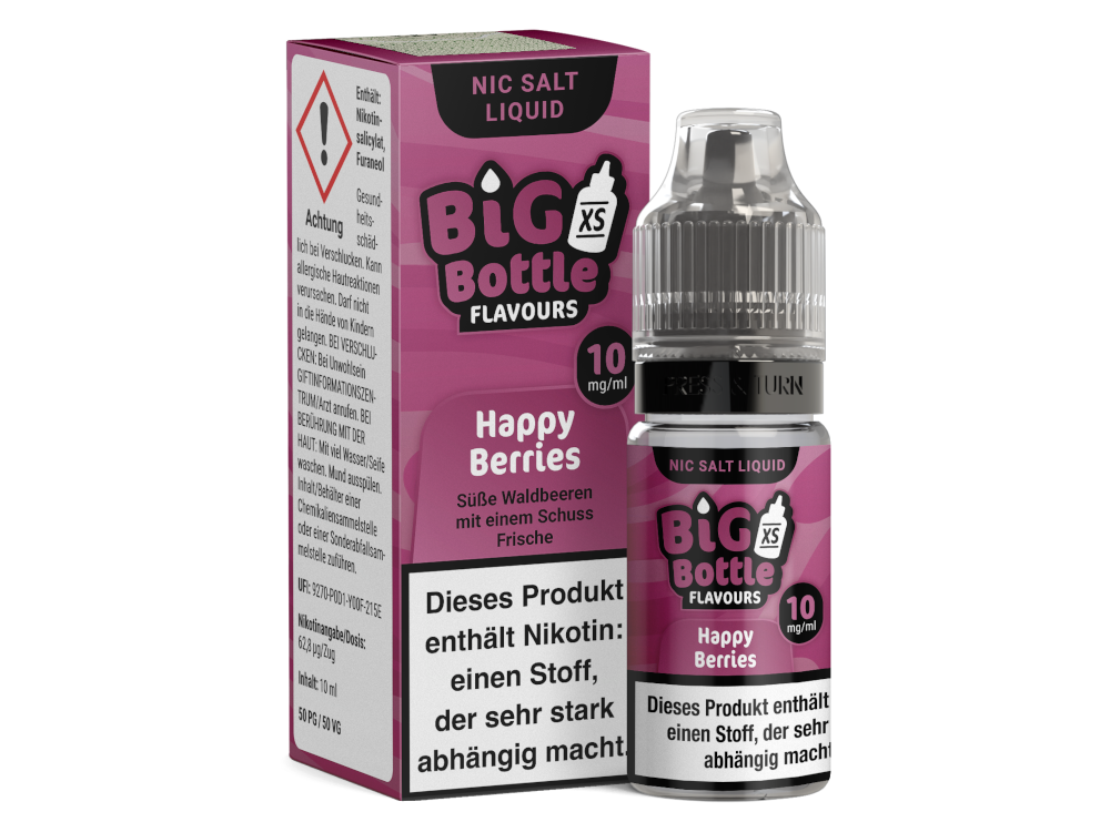 10x Big Bottle - Happy Berries - Nikotinsalz Liquid 10 mg/ml