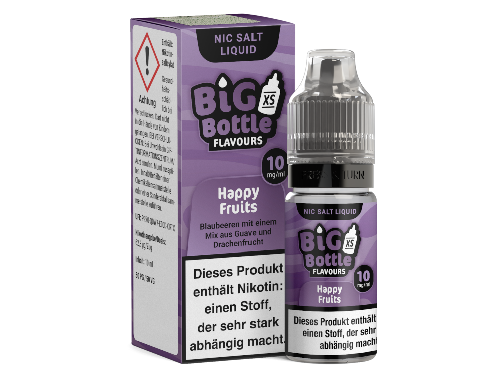 10x Big Bottle - Happy Fruits - Nikotinsalz Liquid 10 mg/ml