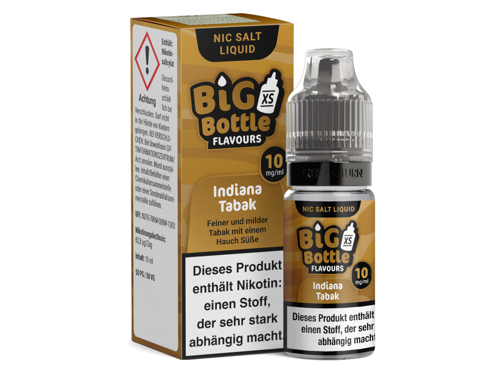 10x Big Bottle - Indiana Tabak - Nikotinsalz Liquid 10 mg/ml