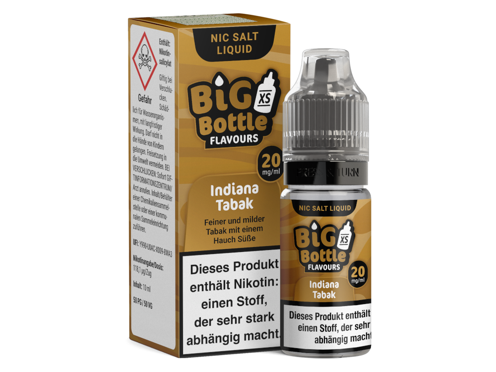 10x Big Bottle - Indiana Tabak - Nikotinsalz Liquid 20 mg/ml