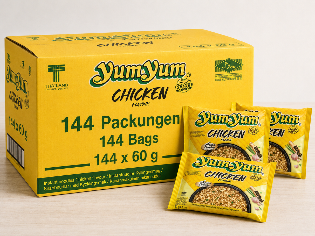 144 x Stück Yum Yum Chicken 60g Familien Packung