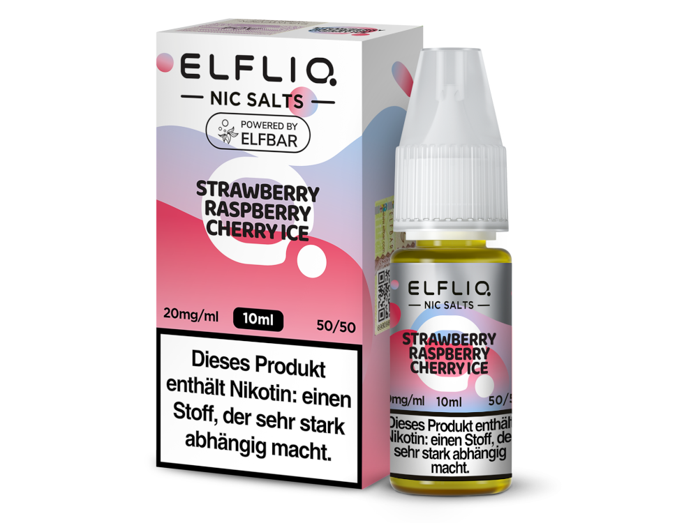 10x ELFLIQ - Strawberry Raspberry Cherry Ice - Nikotinsalz Liquid 20 mg/ml