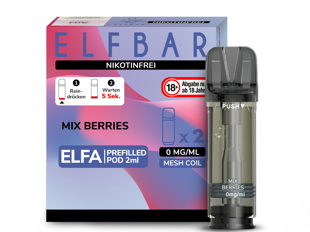 10x Elfbar - Elfa Pod Mix Berries 0 mg/ml (2 Stück pro Packung)