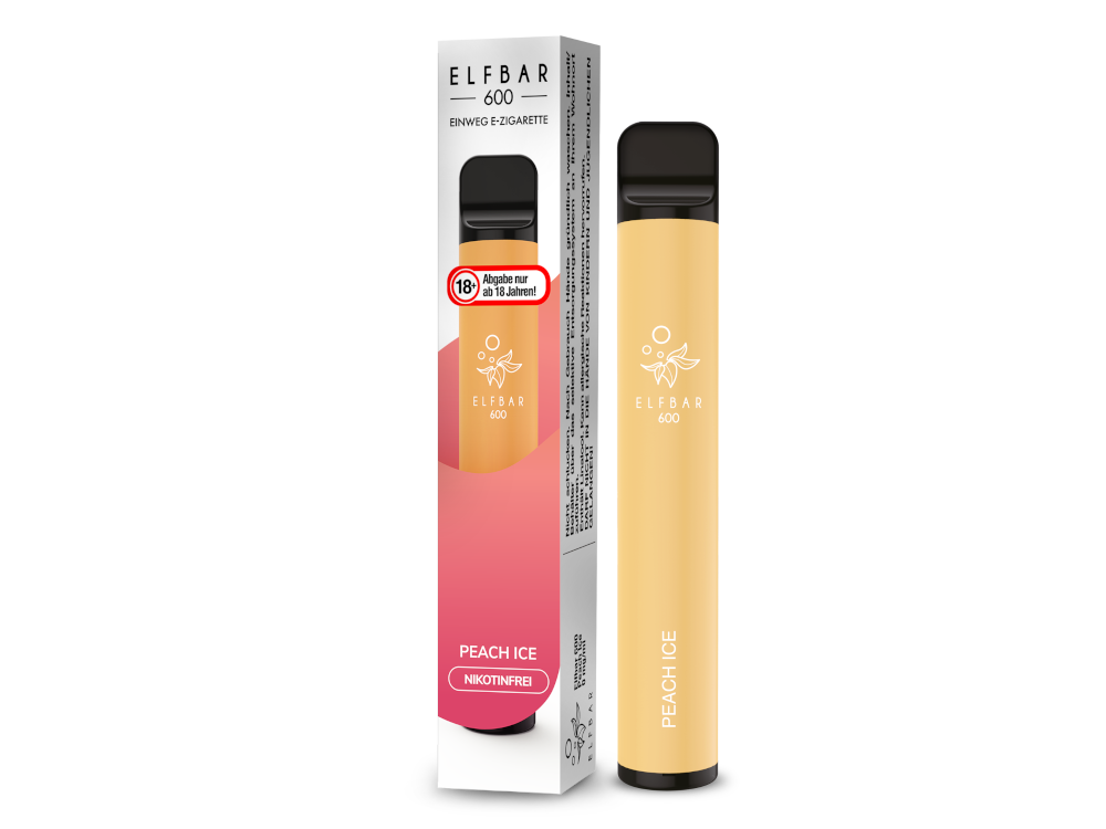 10x Elfbar - 600 Einweg E-Zigarette - Peach Ice 0 mg/ml