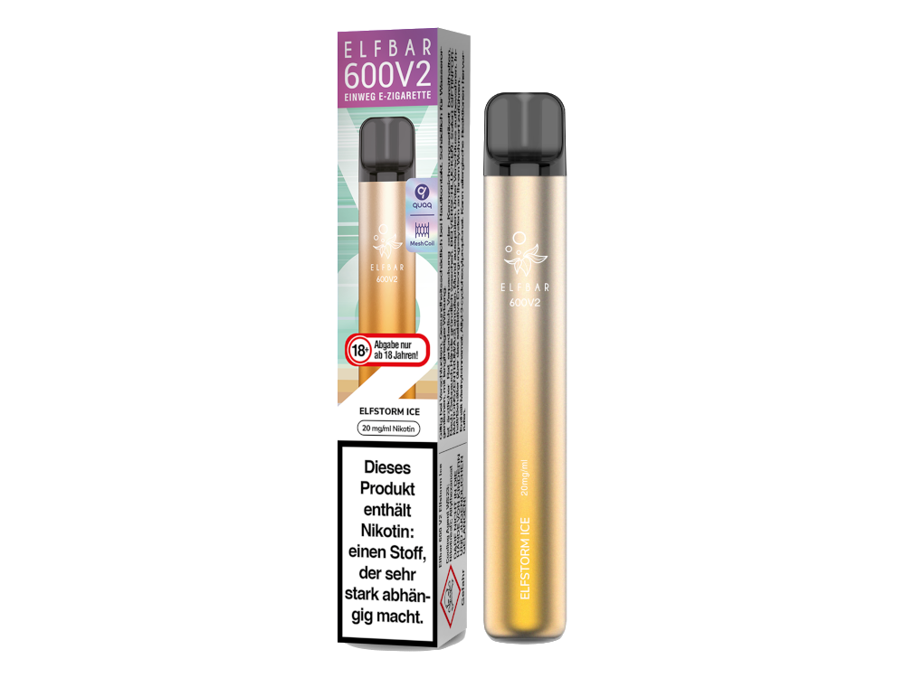 10x Elfbar - 600 V2 Einweg E-Zigarette - Elfstorm Ice 20 mg/ml