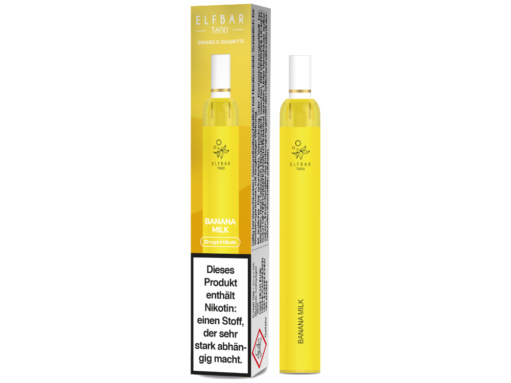 10x Elfbar - T600 Einweg E-Zigarette - Banana Milk 20 mg/ml